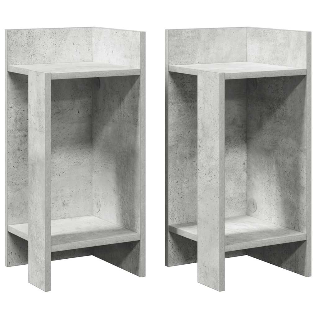 Pomoćni stolići 2 kom s policom siva boja betona 25,5x27x60 cm