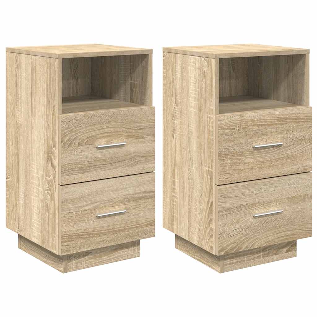 Noćni ormarići 2 kom s 2 ladice sonoma hrast 36x36x68 cm