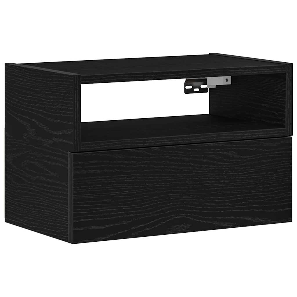 Zidni noćni ormarić crni 45x26x28,5 cm