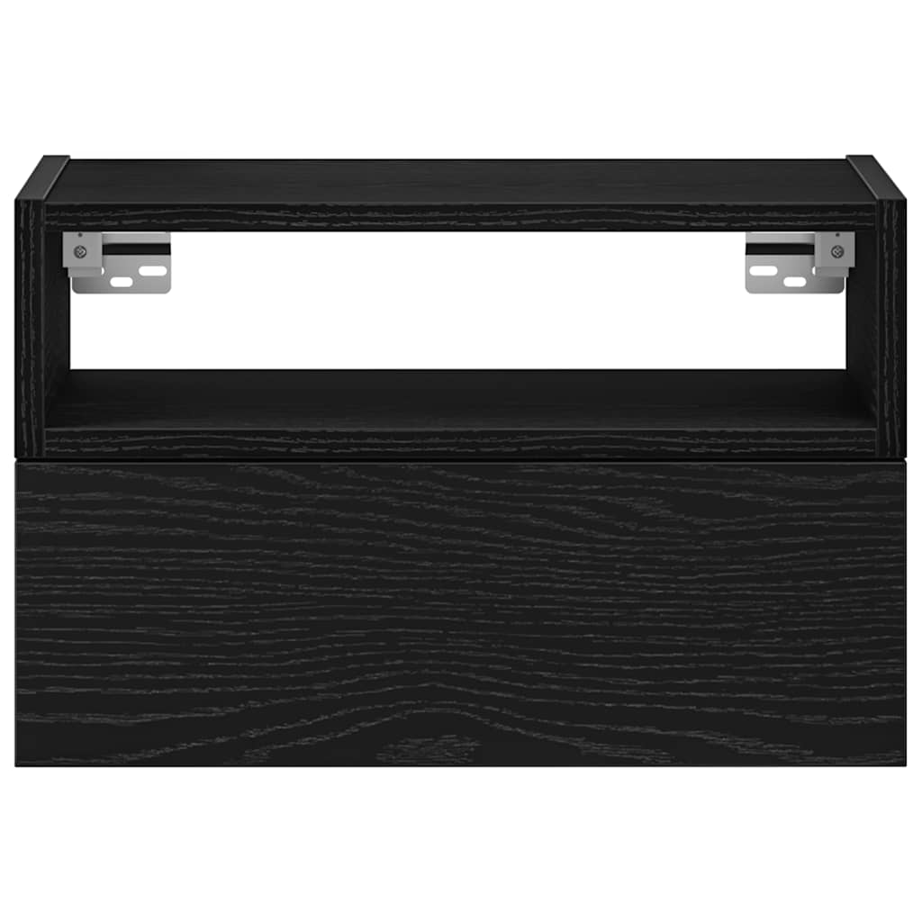 Zidni noćni ormarić crni 45x26x28,5 cm