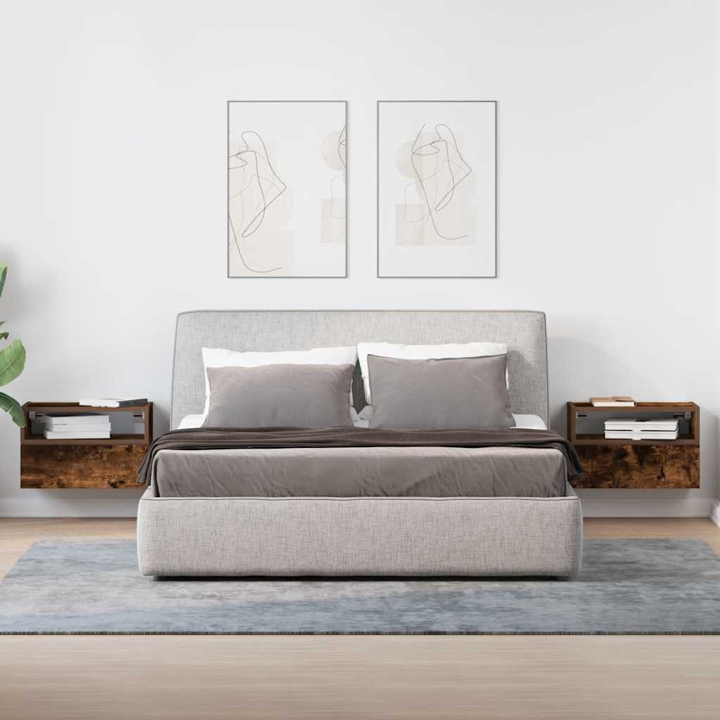 Zidni noćni ormarići 2 kom dimljeni hrast 45x26x28,5 cm