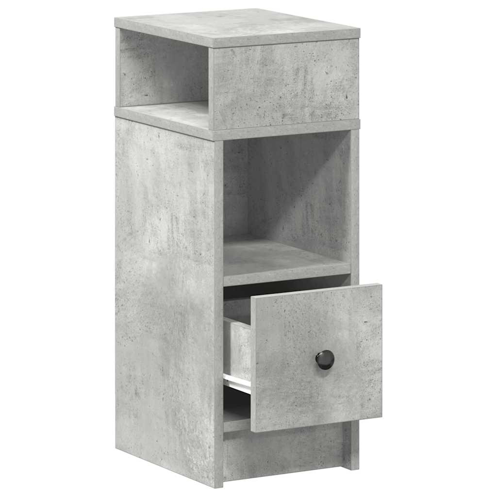 Noćni ormarići 2 kom s ladicom beton siva 25x31x66 cm