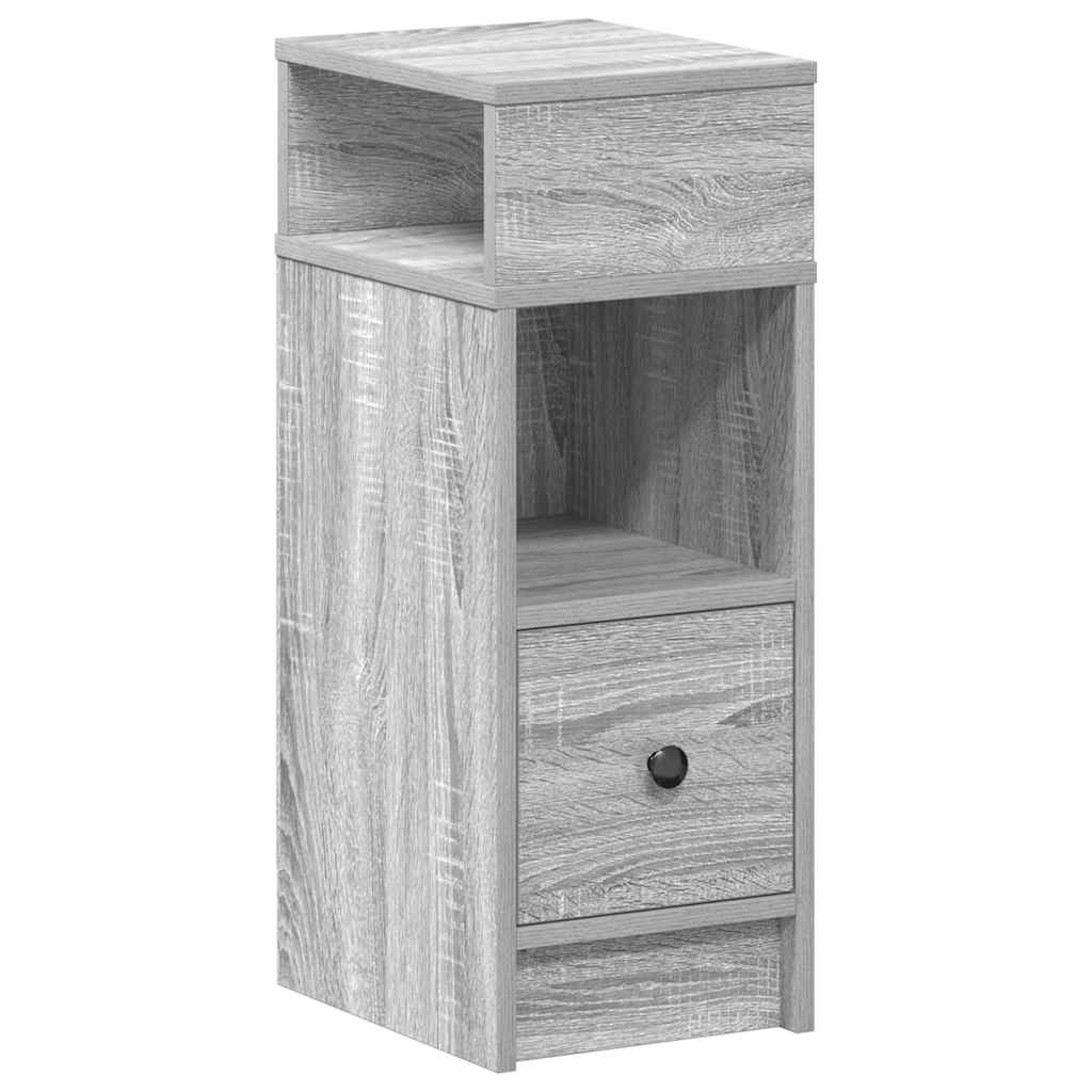 Noćni ormarić s ladicom sivi Sonoma 25x31x66 cm