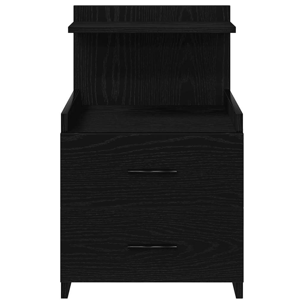 Noćni ormarić s 2 ladice crne boje 40x36,5x62 cm