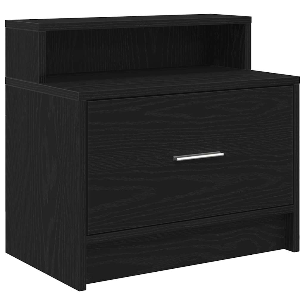 Noćni ormarići s ladicom 2 kom crni hrast 51x31x47 cm