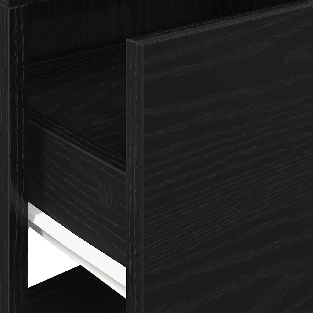 Noćni ormarići s ladicom 2 kom crni hrast 51x31x47 cm
