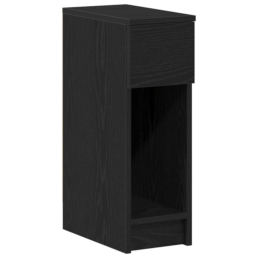 Noćni ormarići s ladicom 2 kom crni hrast 20x36x60 cm