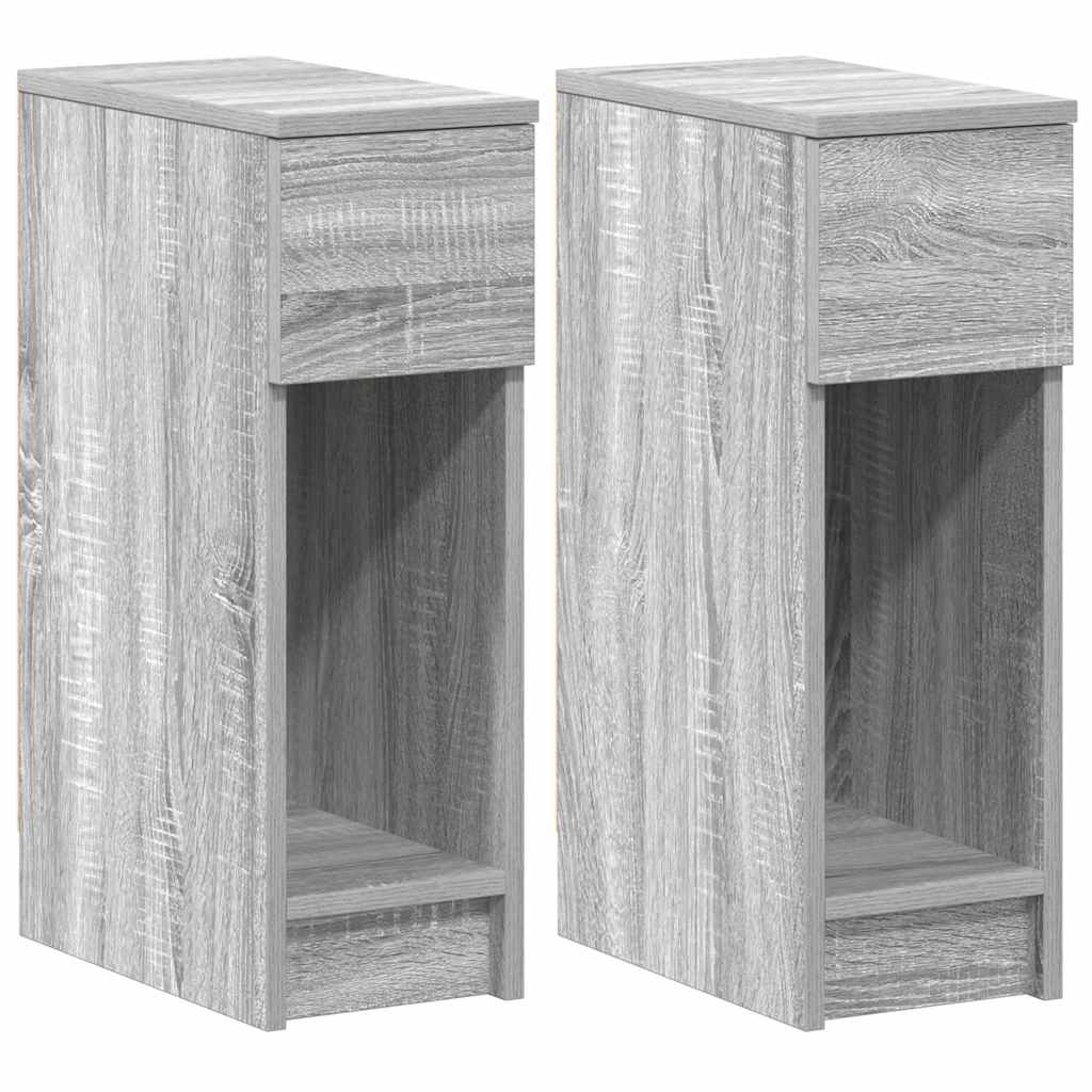 Noćni ormarići s ladicom 2 kom siva sonoma 20x36x60 cm
