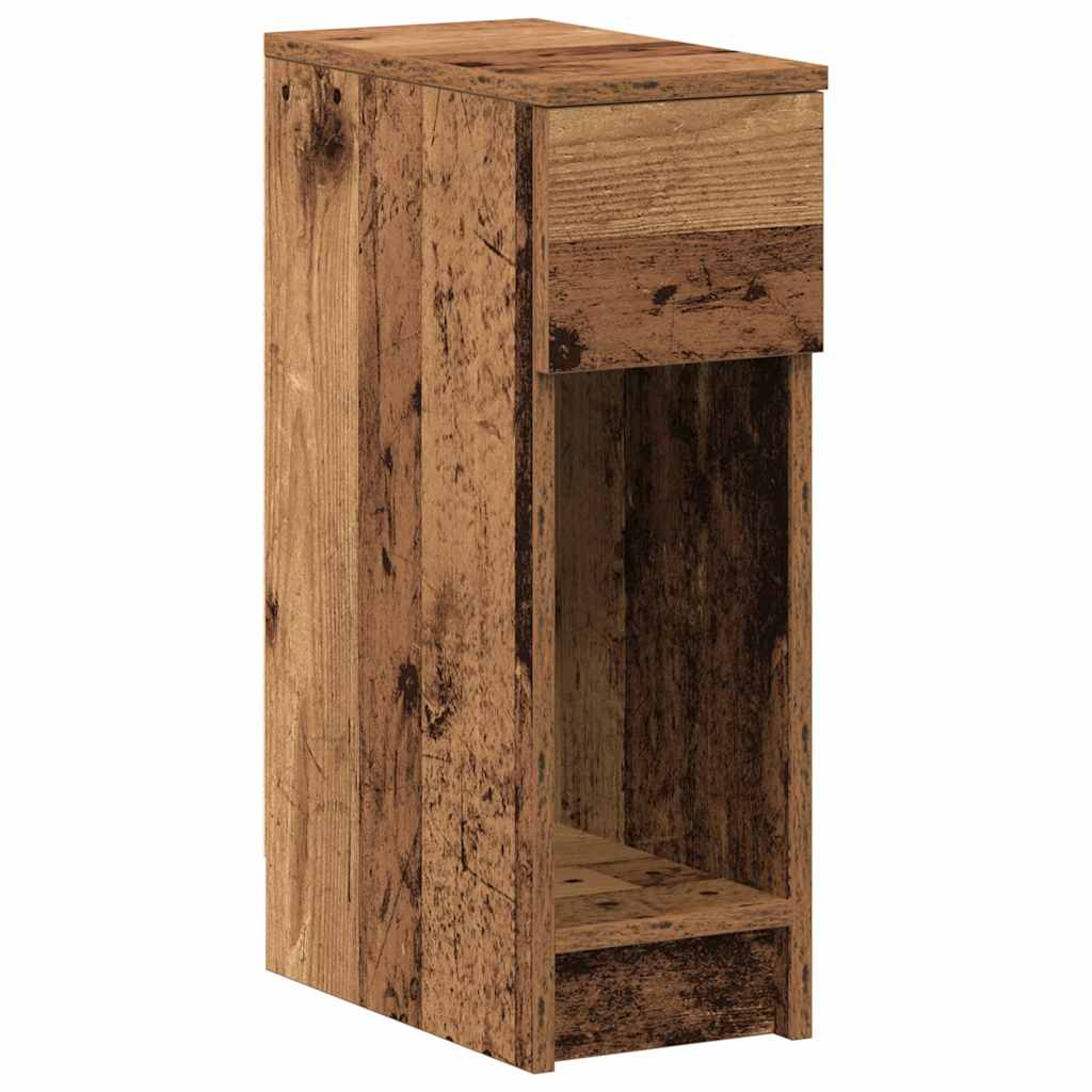 Noćni ormarić s ladicom staro drvo 20x36x60 cm