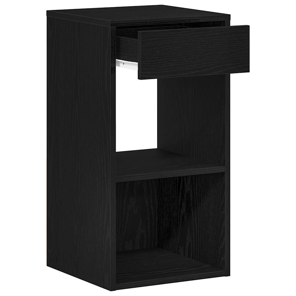 Noćni ormarići s ladicom 2 kom crni hrast 35x34x66,5 cm