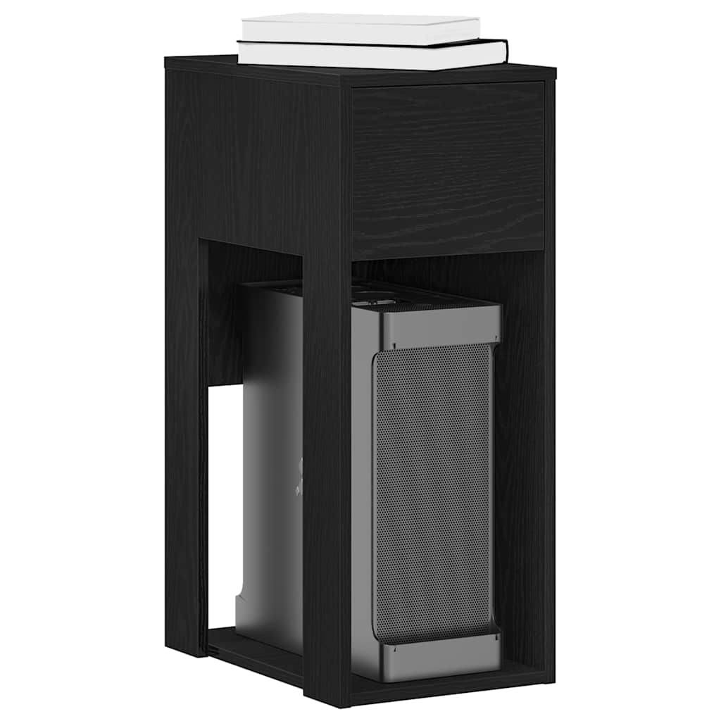 Tower stalak za računalo s ladicom crni 30x44x74 cm