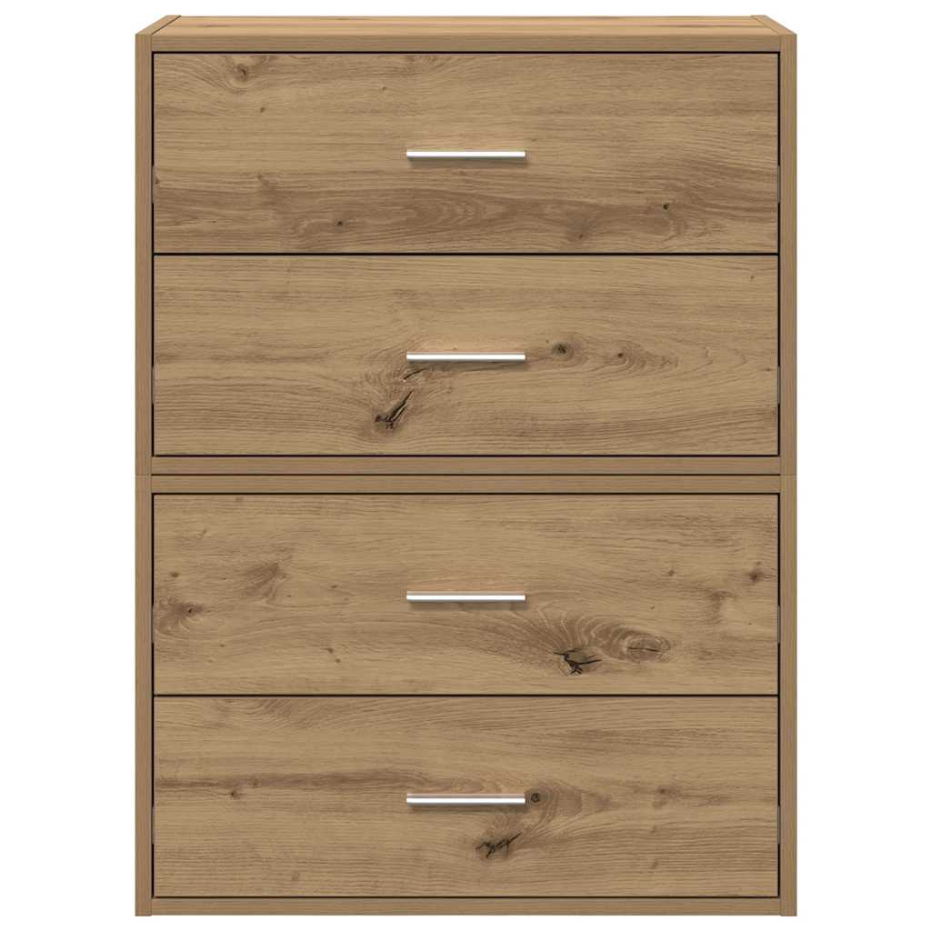 Ormari s 2 ladice 2 kom boja hrast 60x31x40cm konstruirano drvo