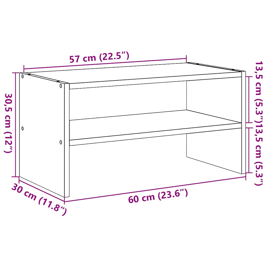 Stalak za cipele koji se može složiti bijeli 60x30x30,5 cm