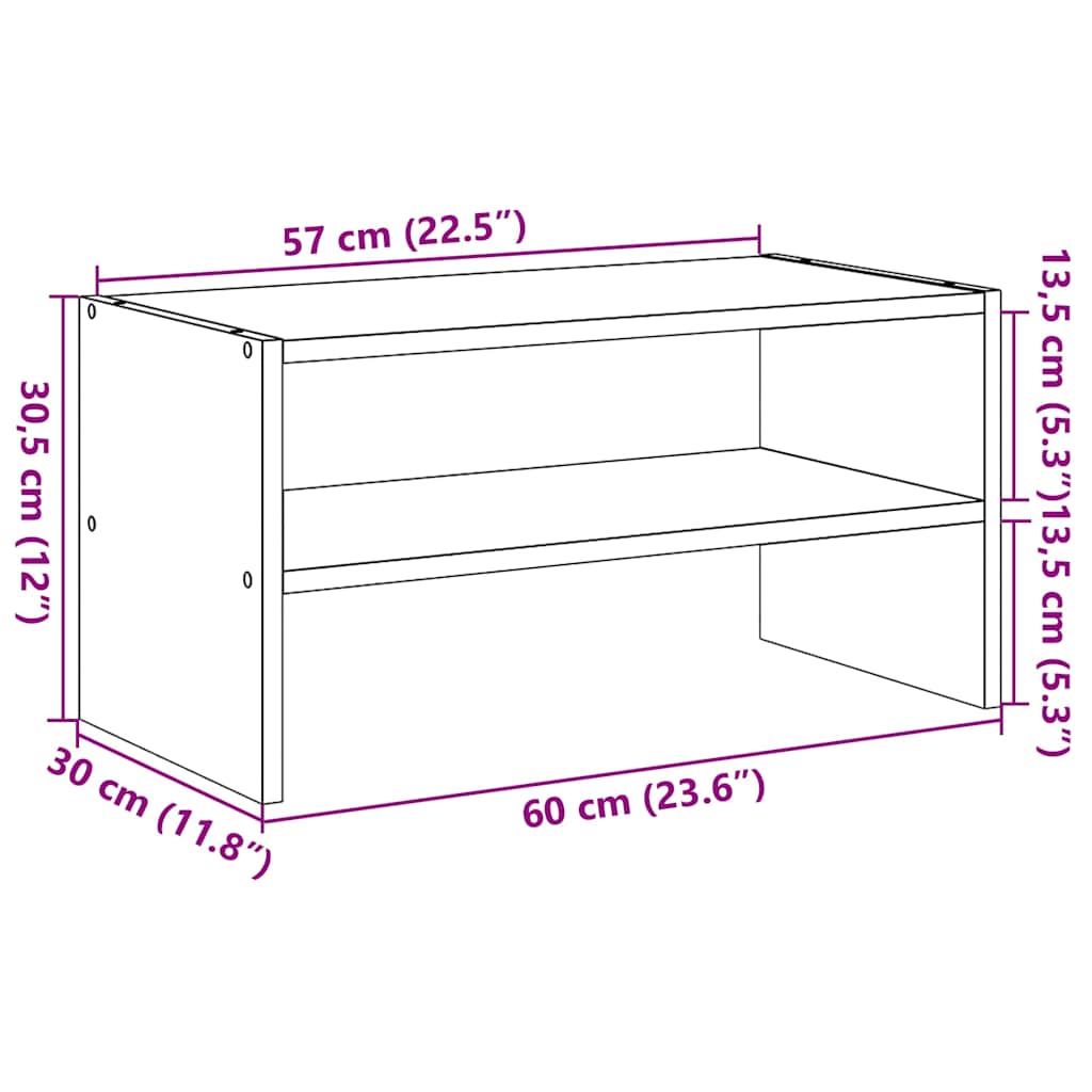 Stalak za cipele koji se može složiti staro drvo 60x30x30,5 cm