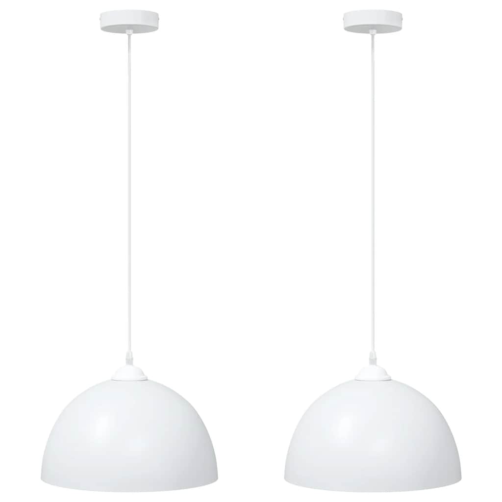 Viseće svjetiljke 2 kom podesive visine E27 bijela Ø 30cm metal