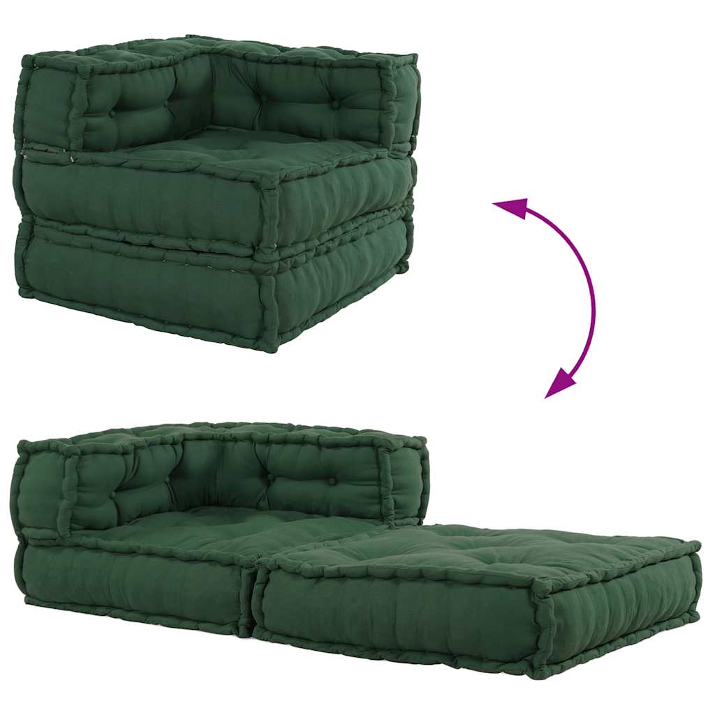 Modularna sofa zelena 70x70x54 tkanina