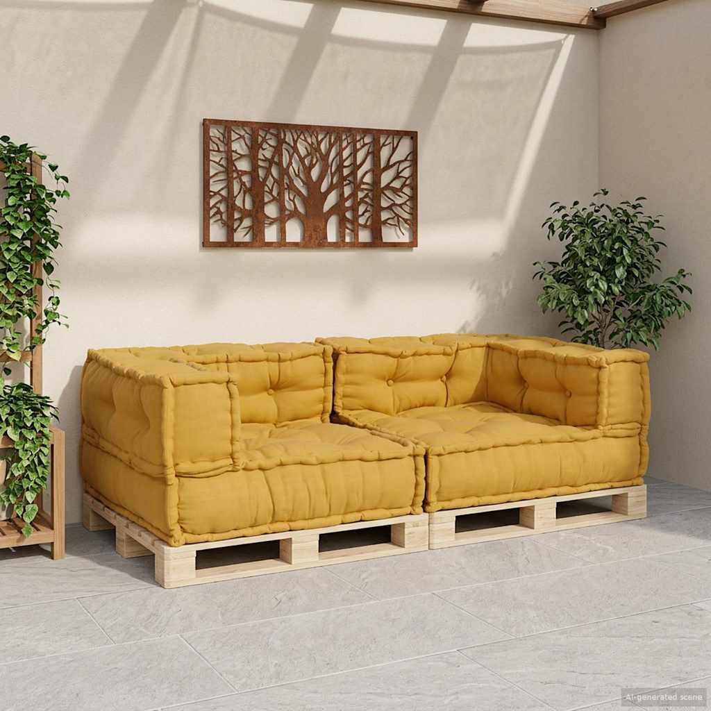Modularna sofa s 2 sjedišta, žuta, 140x70x36, tkanina