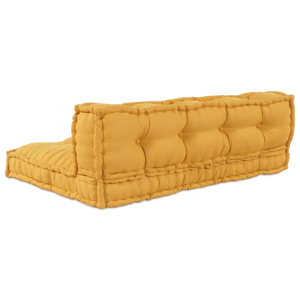 Jastučić za paletni kauč 2 pcs Žuta 120 x 80 x 38 cm Tkanina