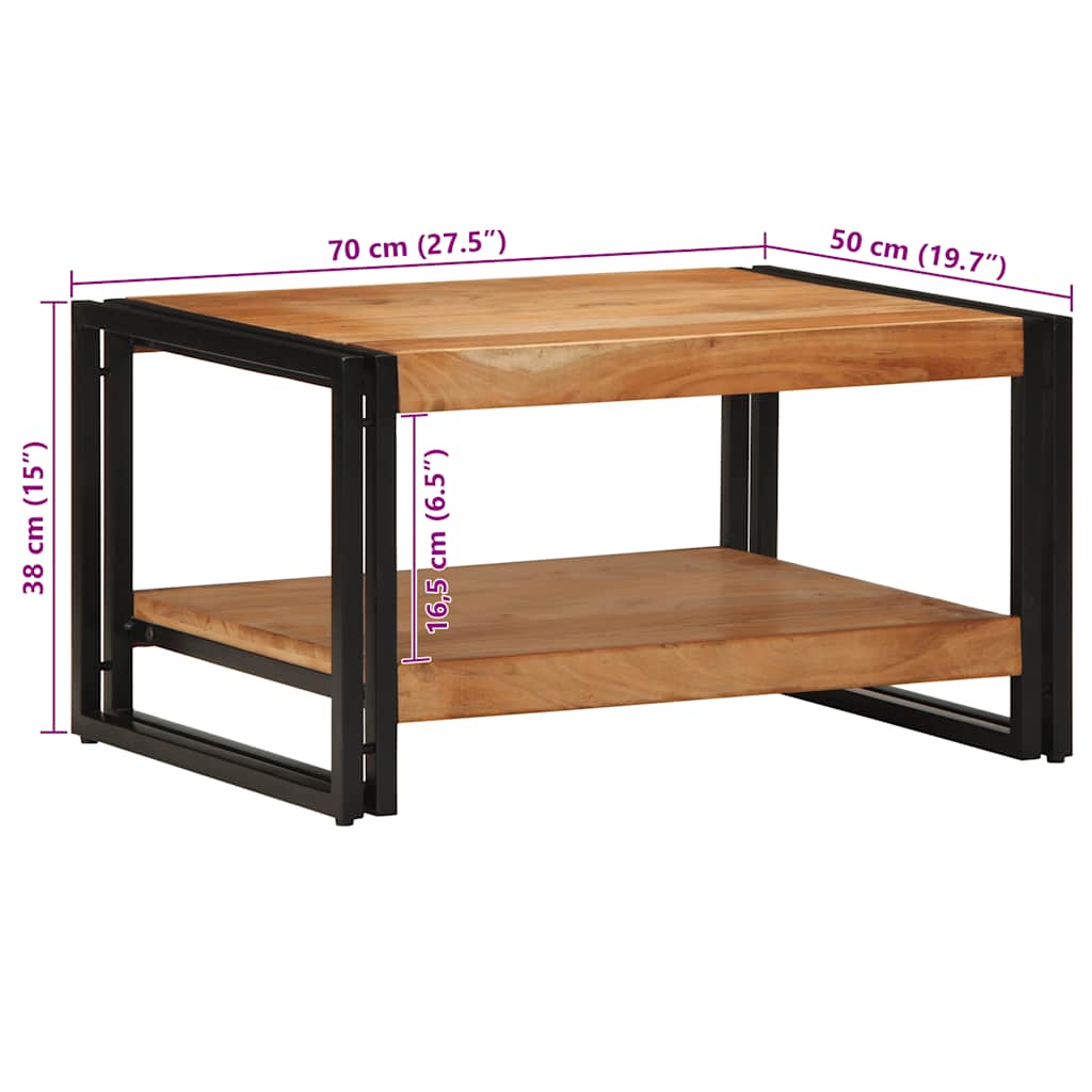 Stol za kavu 70x50x38 cm puno drvo bagrem