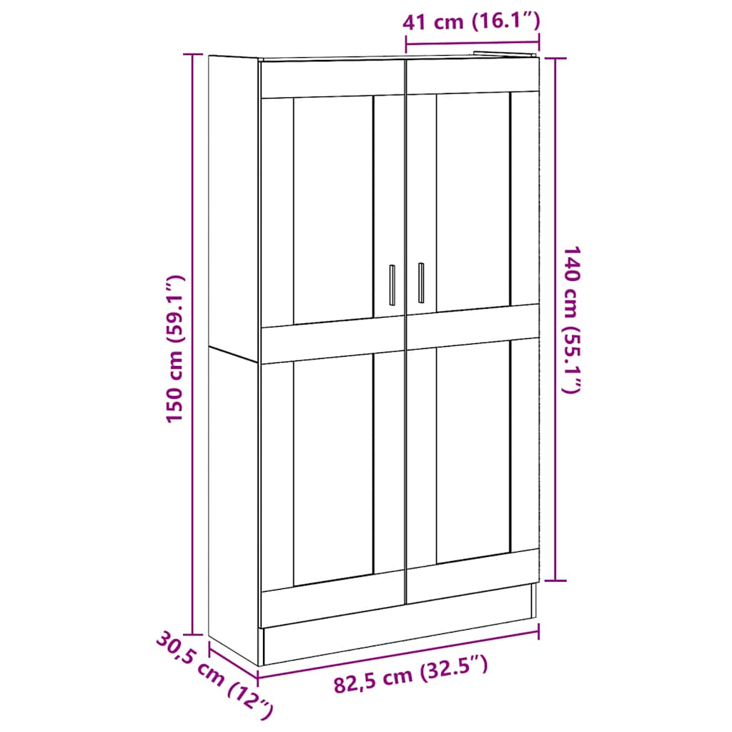 Visoka polica Artisan hrast 82,5x30,5x150 cm Inženjersko drvo