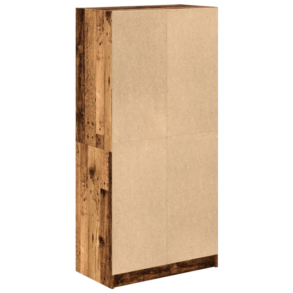 Visoka komoda s vratima boja drva 68x37x142cm konstruirano drvo