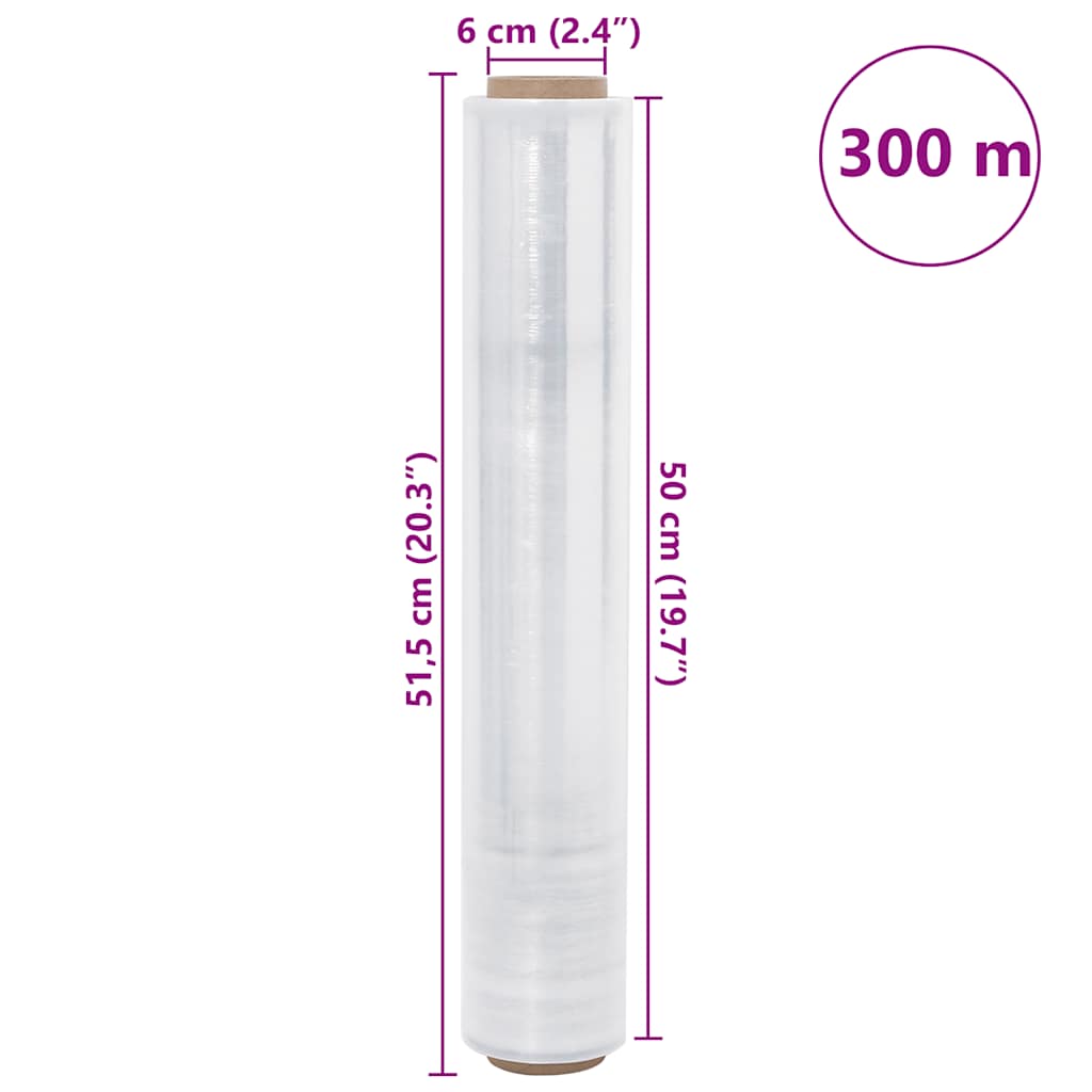 rastezljiva folija 6 kom prozirna 17 μm 50 cm x 300 m