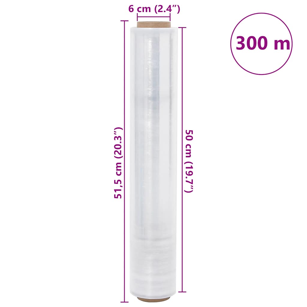 rastezljiva folija 6 kom prozirna 23 μm 50 cm x 300 m