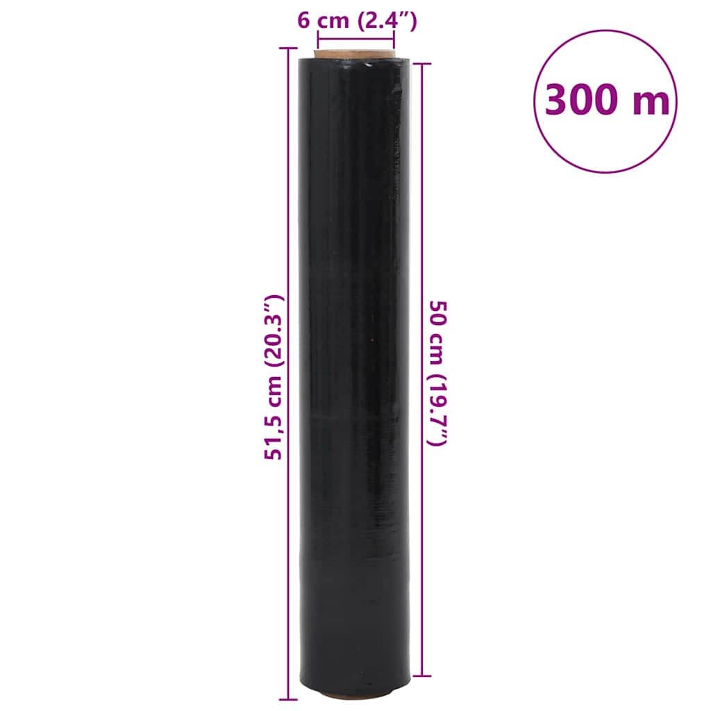 rastezljiva folija 6 kom crna 17 μm 50 cm x 300 m
