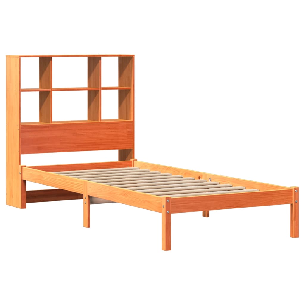 Krevet s regalom za knjige bez madraca 100 x 200 cm od borovine