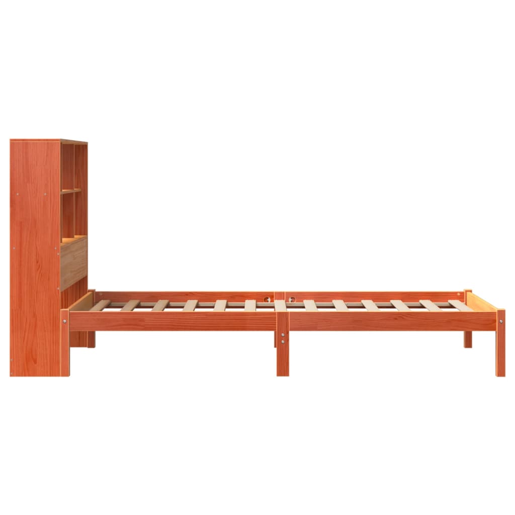 Krevet s regalom za knjige bez madraca 100 x 200 cm od borovine