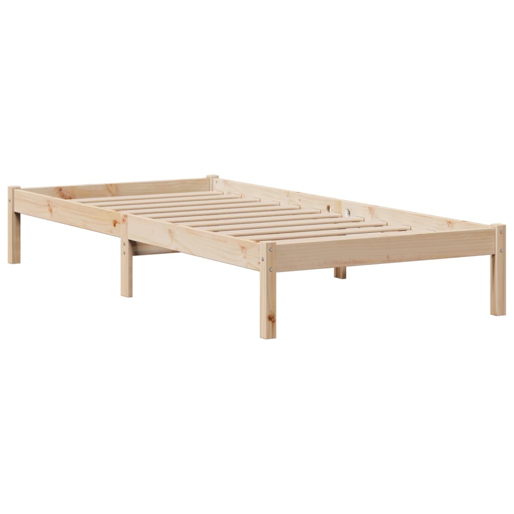 Krevet s regalom za knjige bez madraca 75x190 cm borovina