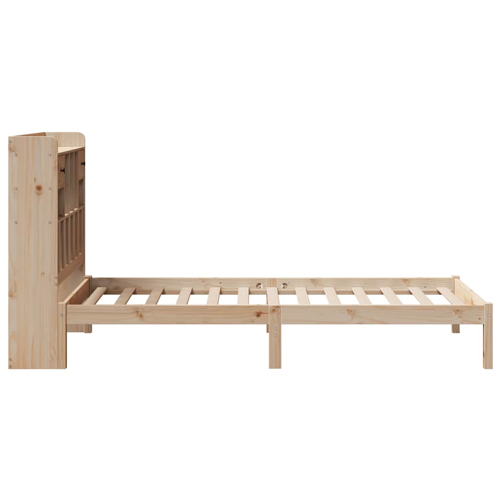Krevet s regalom za knjige bez madraca 90x190 cm od borovine