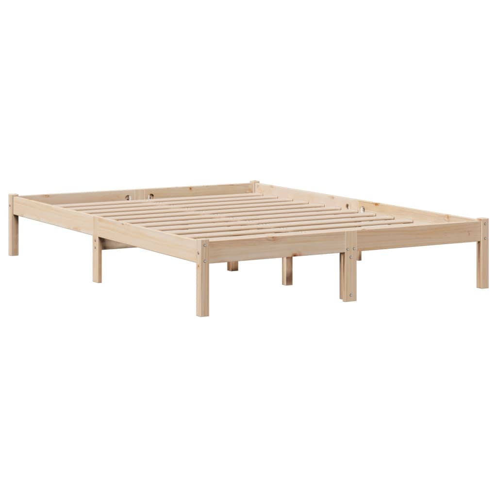 Krevet s regalom za knjige bez madraca 140x190 cm od borovine