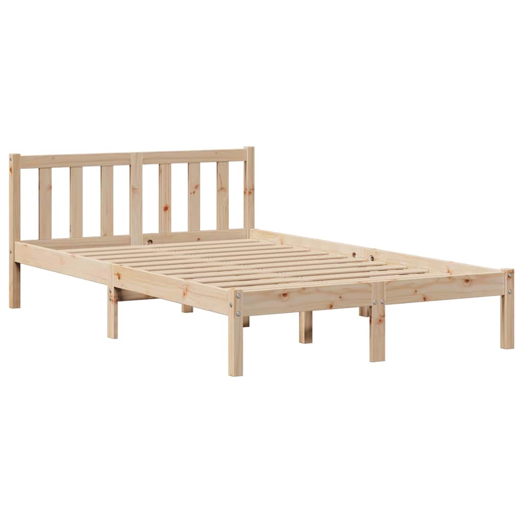 Krevet s regalom za knjige bez madraca 135x190 cm od borovine