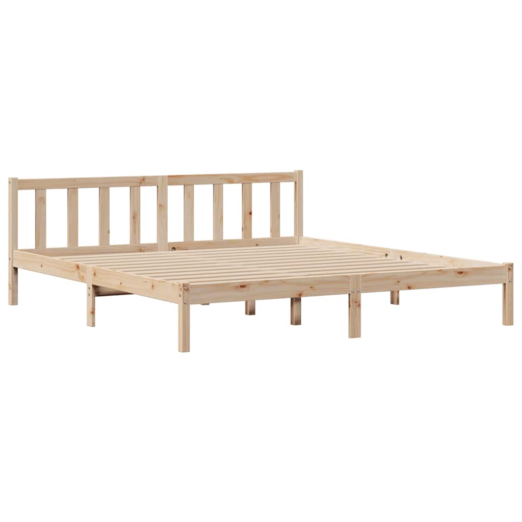 Krevet s regalom za knjige bez madraca 180x200 cm od borovine