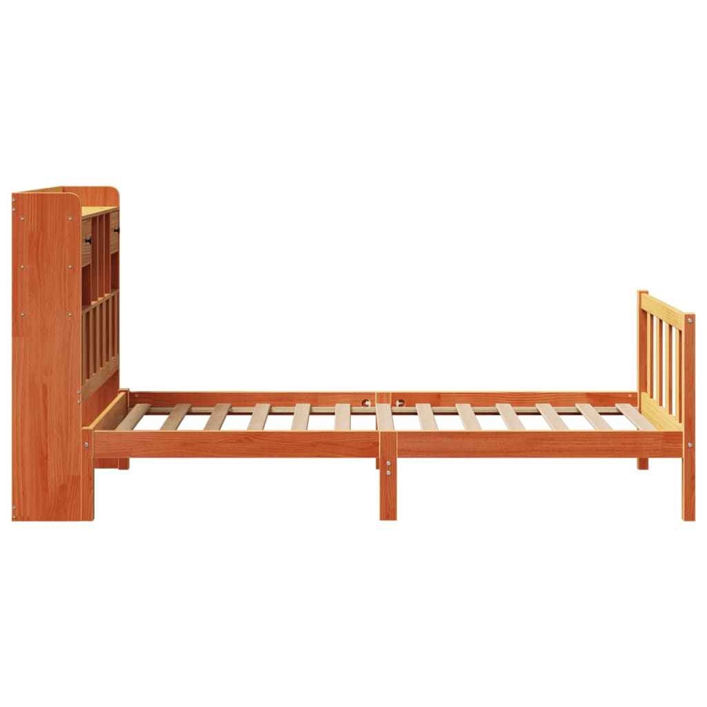 Krevet s regalom za knjige bez madraca 100 x 200 cm od borovine