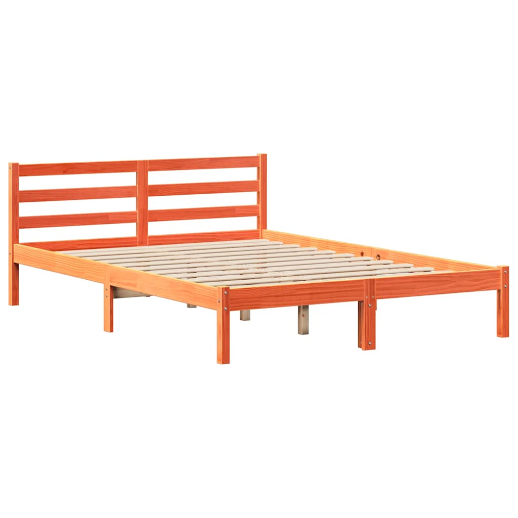 Krevet s regalom za knjige bez madraca 150x200 cm od borovine