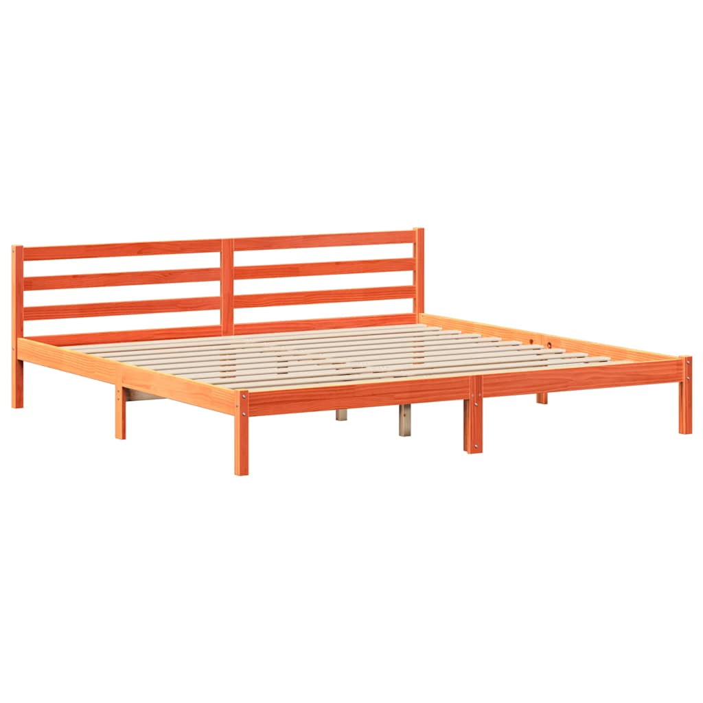 Krevet s regalom za knjige bez madraca 200x200 cm masivno drvo