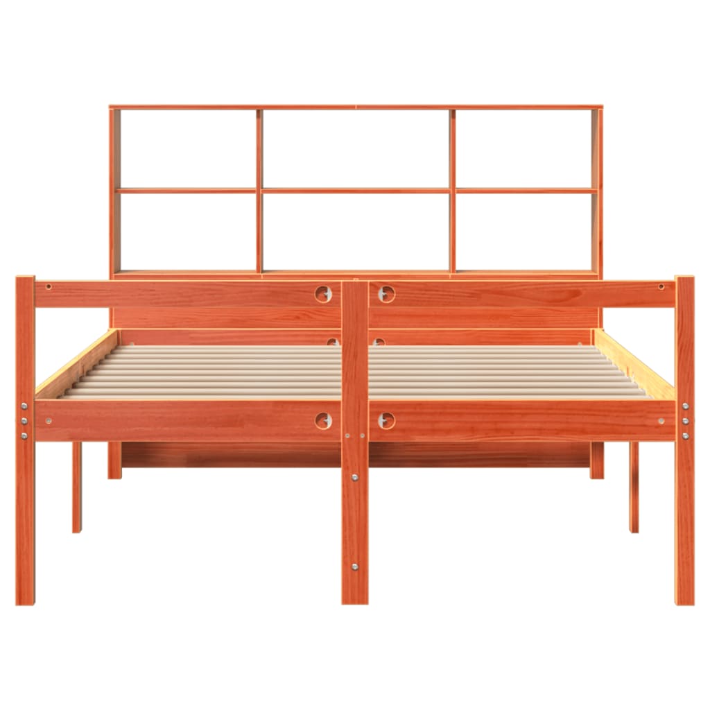 Krevet s regalom za knjige bez madraca 160x200 cm masivno drvo