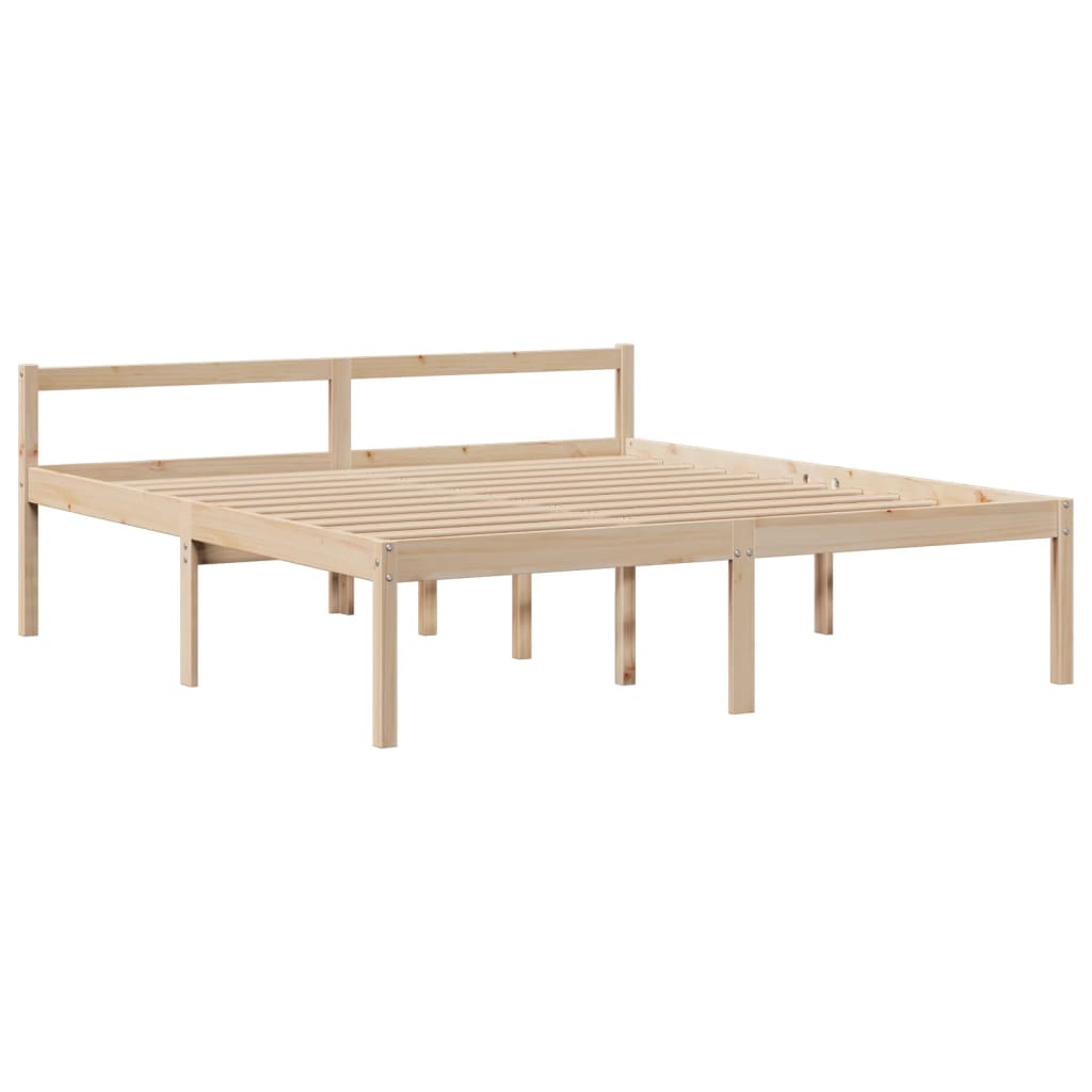 Krevet s regalom za knjige bez madraca 180x200 cm od borovine
