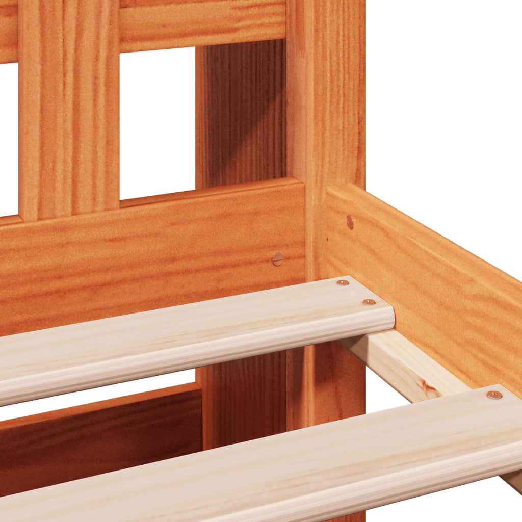 Krevet s regalom za knjige bez madraca 75 x 190 cm od borovine
