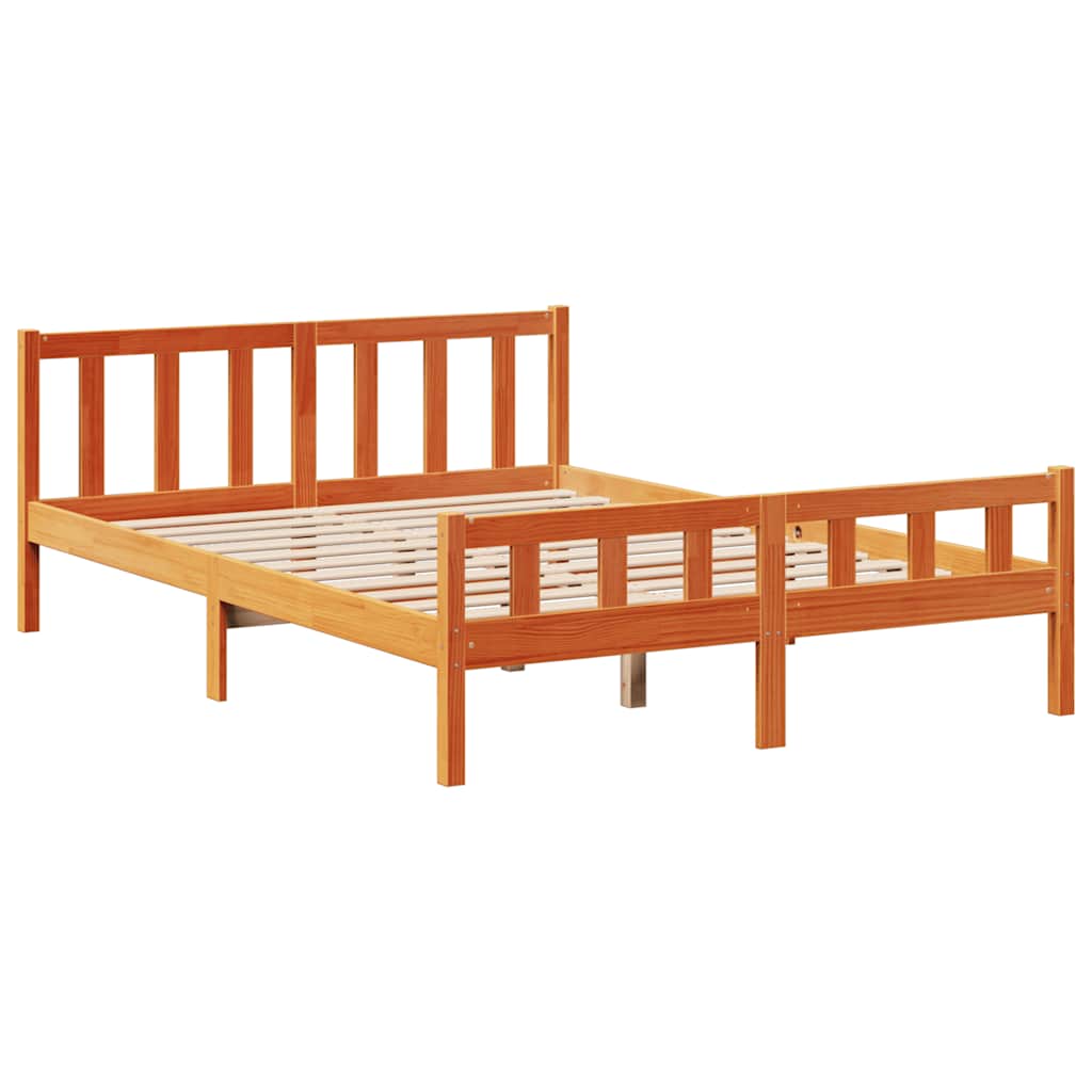 Krevet s regalom za knjige bez madraca 150x200 cm od borovine