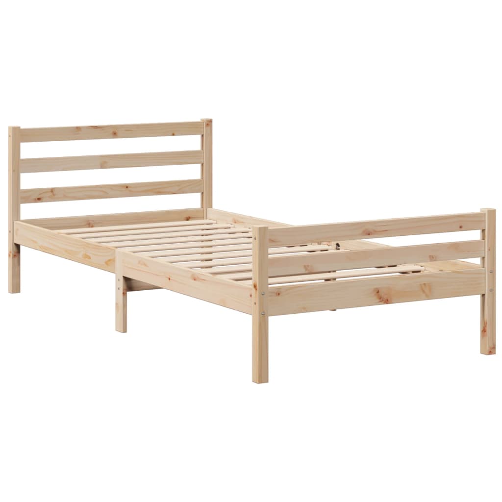 Krevet s regalom za knjige bez madraca 100 x 200 cm od borovine