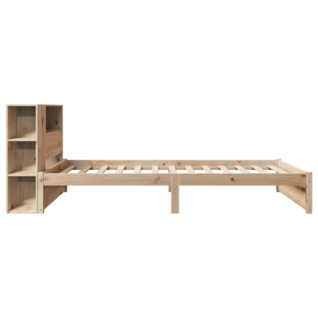 Krevet s regalom za knjige bez madraca 75x190 cm borovina