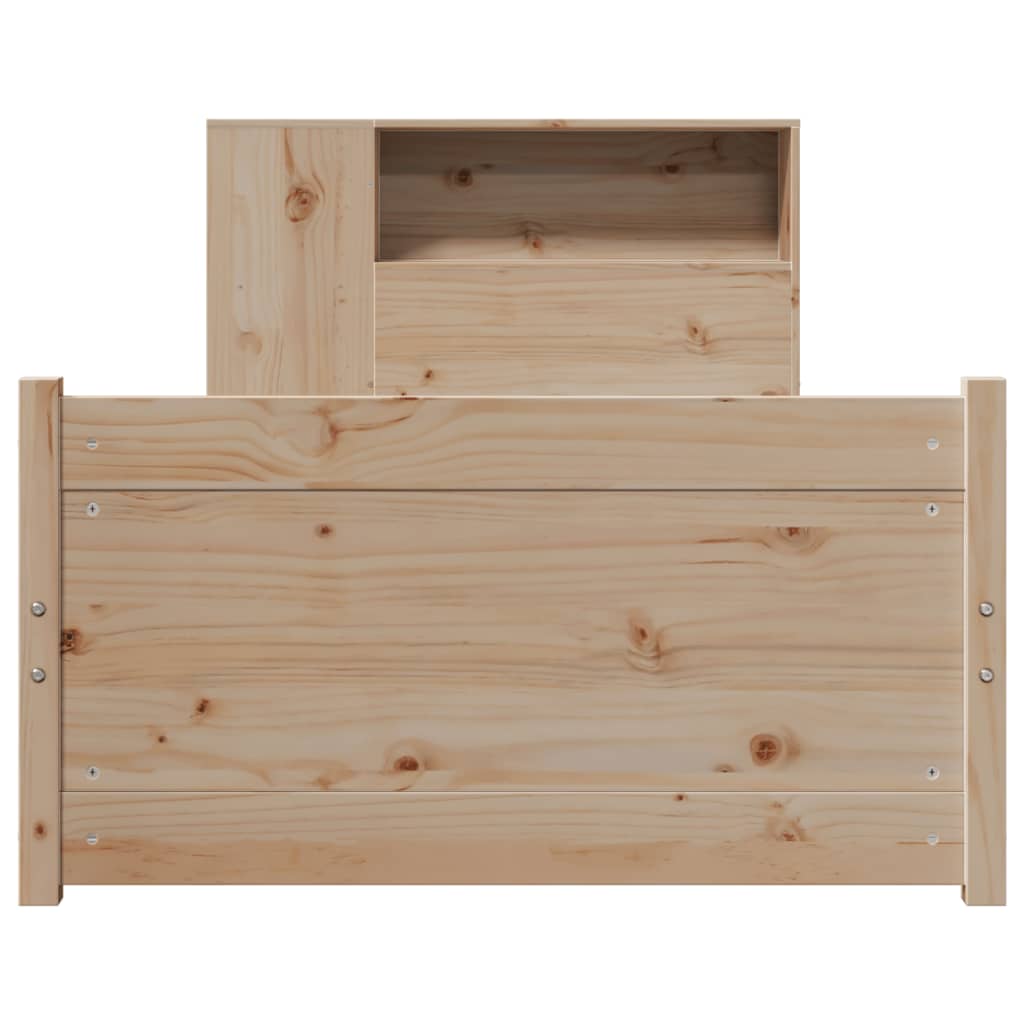 Krevet s regalom za knjige bez madraca 75x190 cm borovina