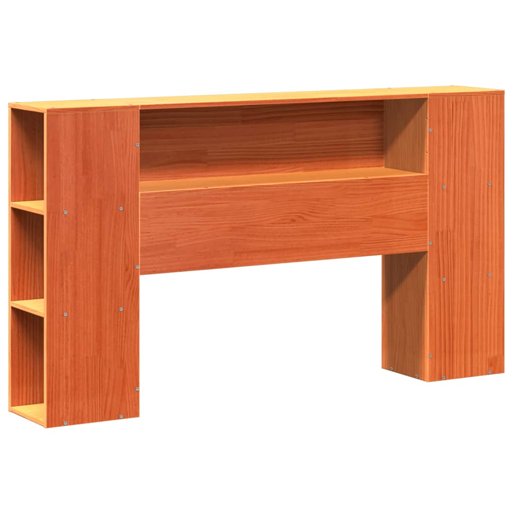 Krevet s regalom za knjige bez madraca 135 x 190 cm od borovine