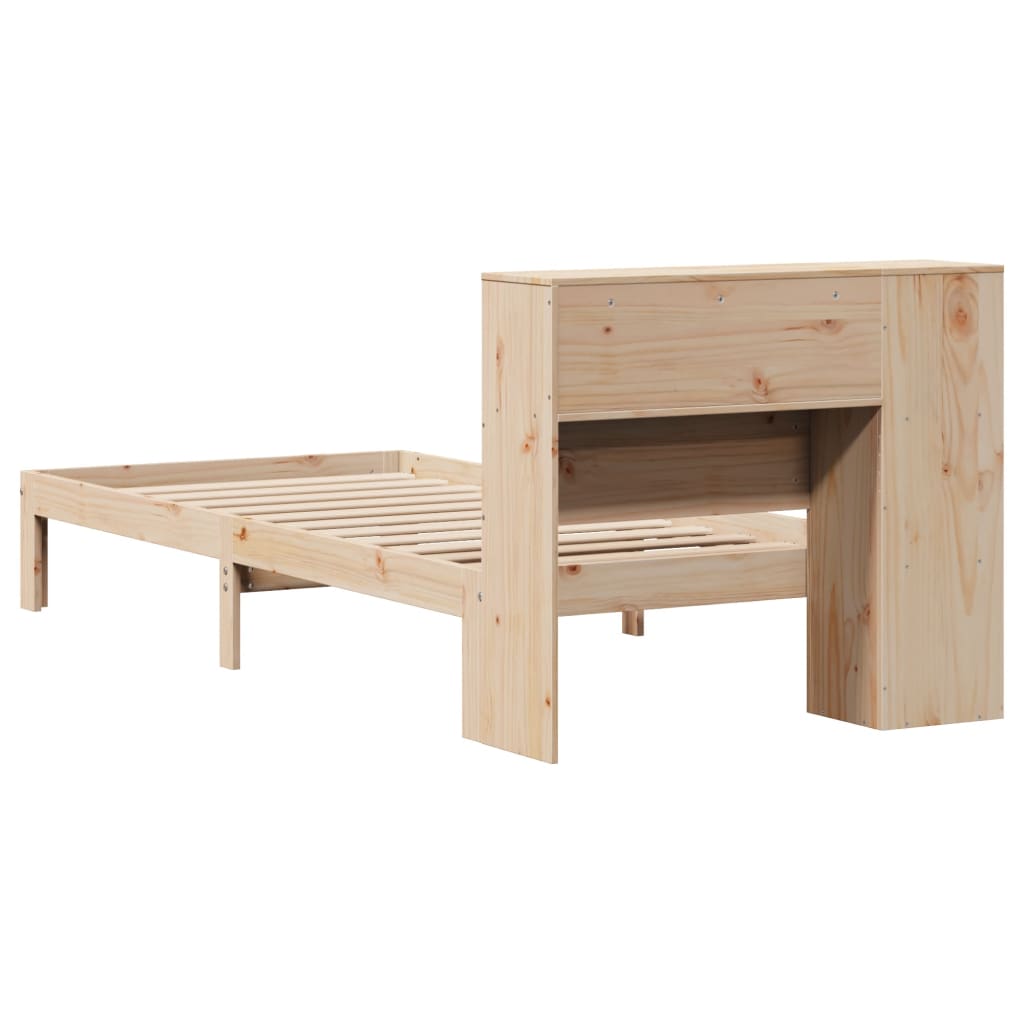 Krevet s regalom za knjige bez madraca 75x190 cm borovina