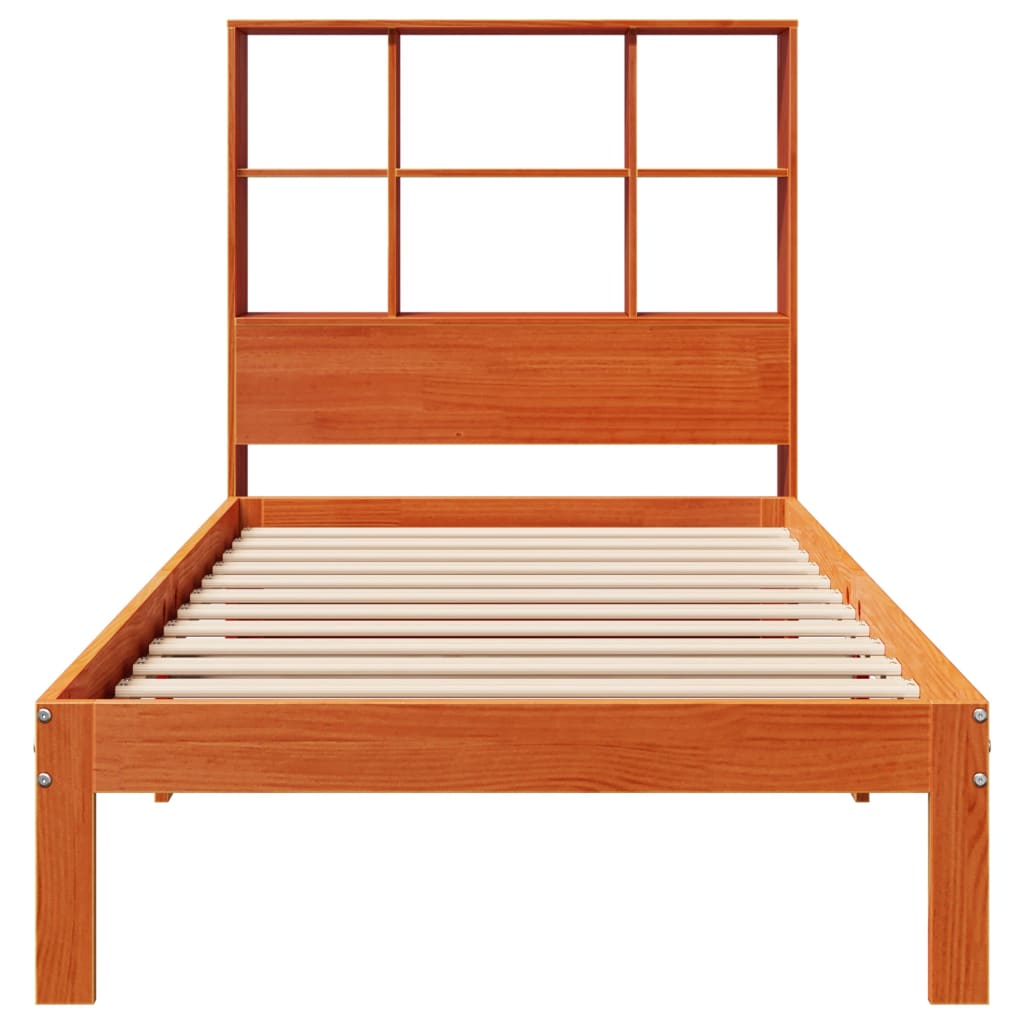 Krevet s regalom za knjige bez madraca 100 x 200 cm od borovine