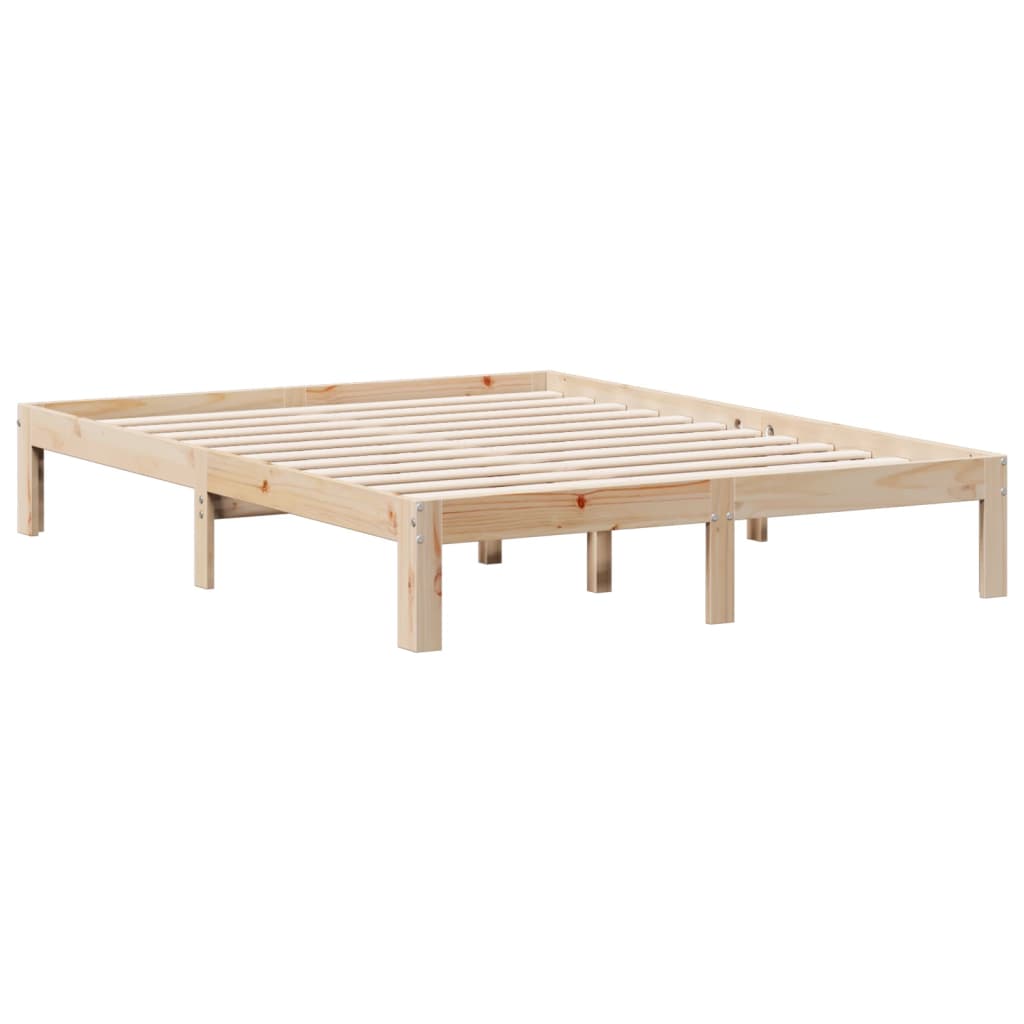 Krevet s regalom za knjige bez madraca 140x190 cm od borovine