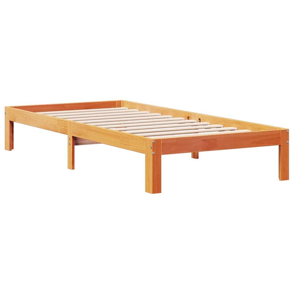 Krevet s regalom za knjige bez madraca 100 x 200 cm od borovine